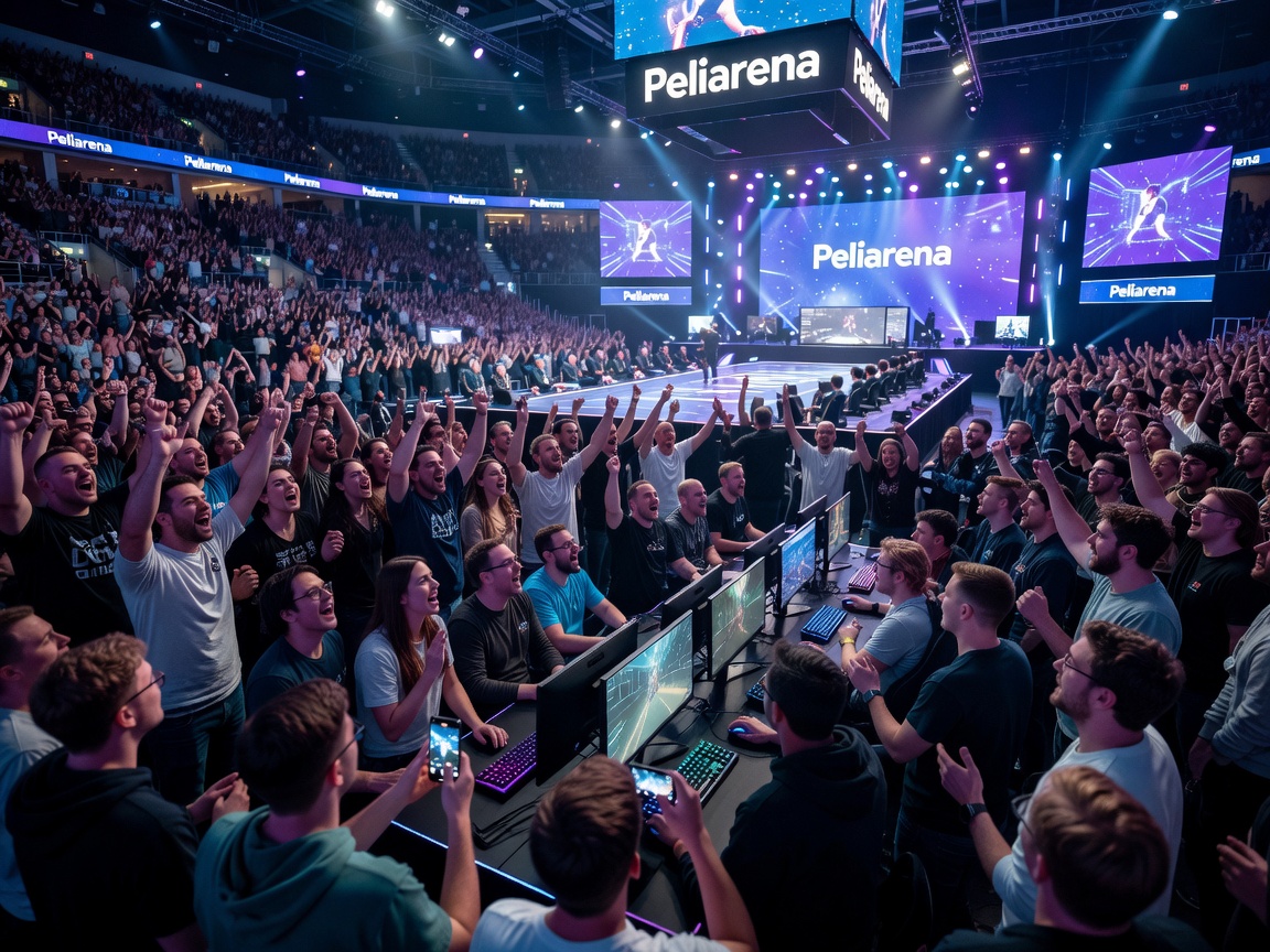 Peliarena ja yleisö katsomassa live-ottelua